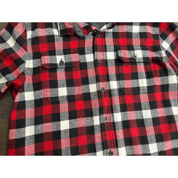 Woolrich‎ Flannel Shirt Red Black Buffalo Plaid Button Up Shirt ~ M - Picture 6 of 6